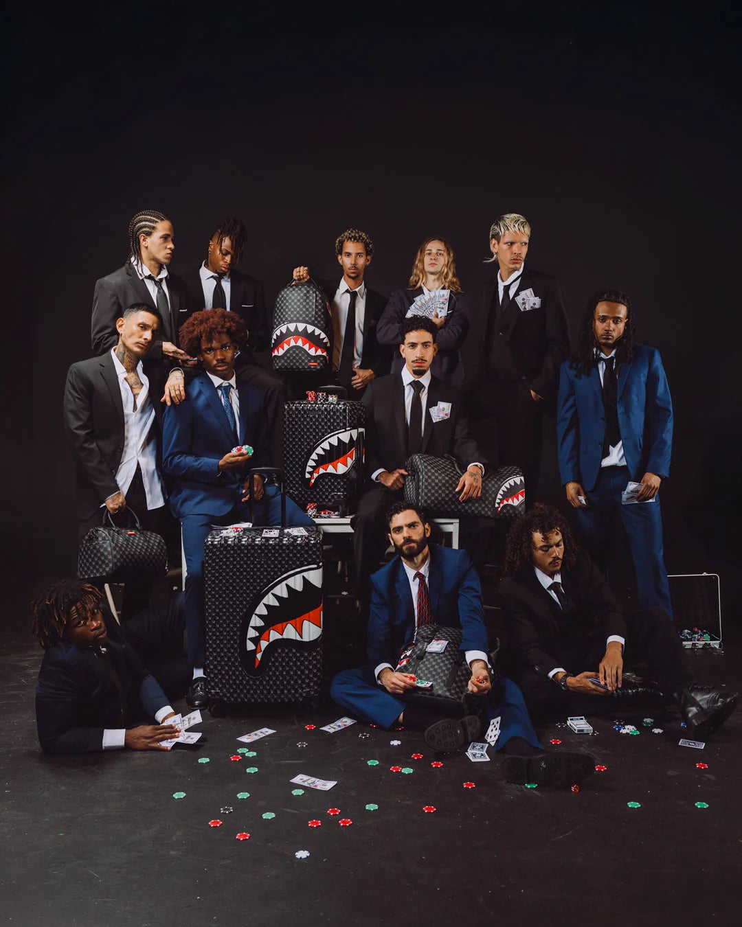 SHARKS IN PARIS WTF BUBBLY BLACK CHECK MINI DUFFLE