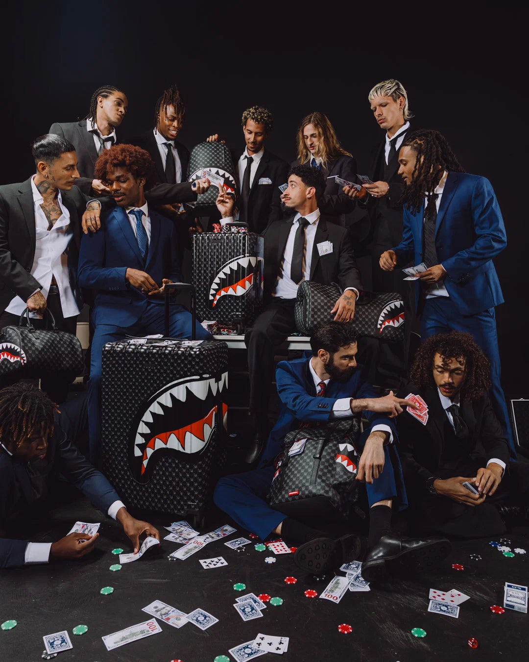 SHARKS IN PARIS WTF BUBBLY BLACK CHECK MINI DUFFLE