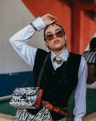 SCRIBBLE SHARK TWIST LOCK HANDBAG