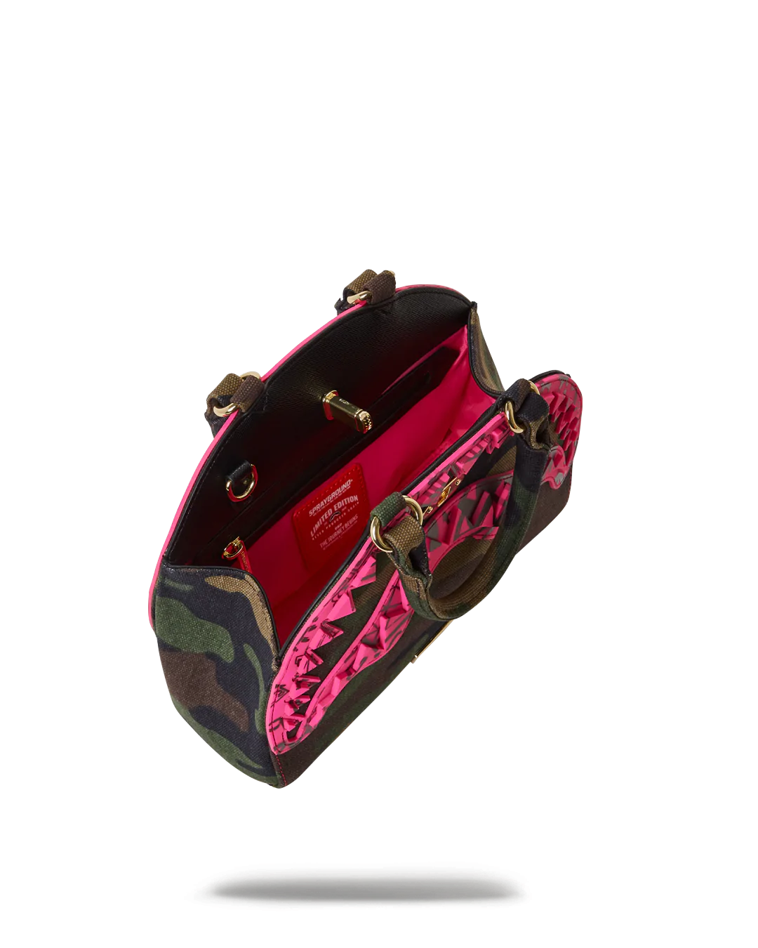 CAMO PINK SHARK HANDBAG