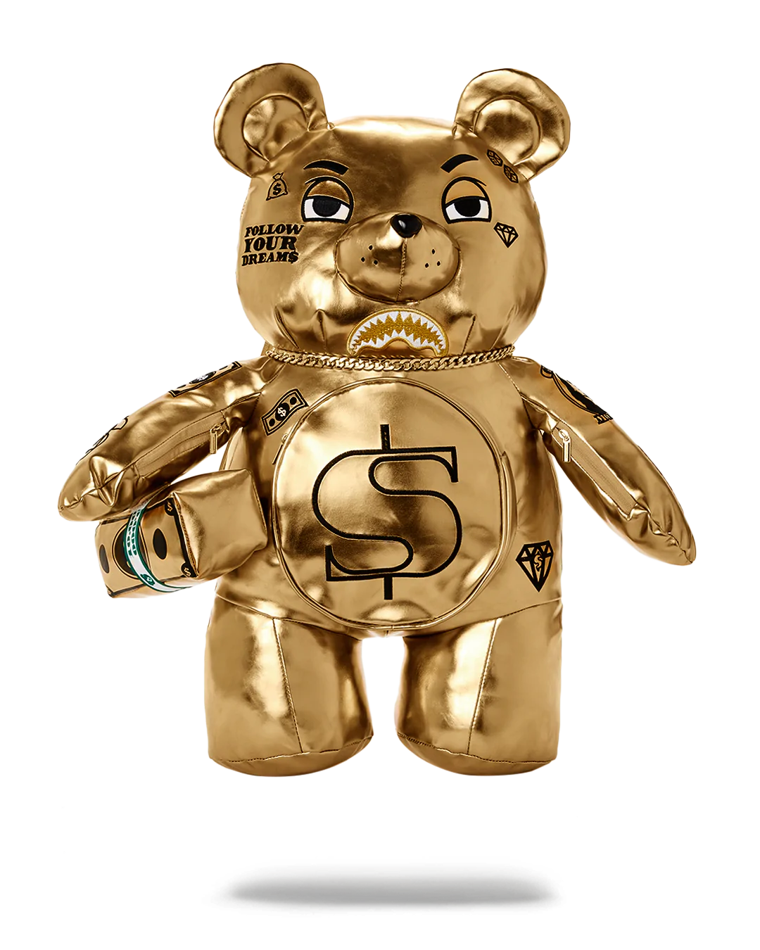 GOLDEN TEDDY BEAR BACKPACK