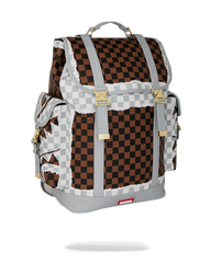 CREAM AND BROWN TEAR CHECK MONTE CARLO BACKPACK