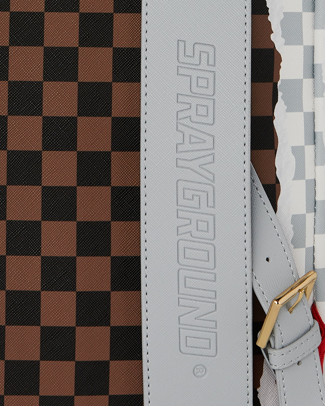 CREAM AND BROWN TEAR CHECK MONTE CARLO BACKPACK