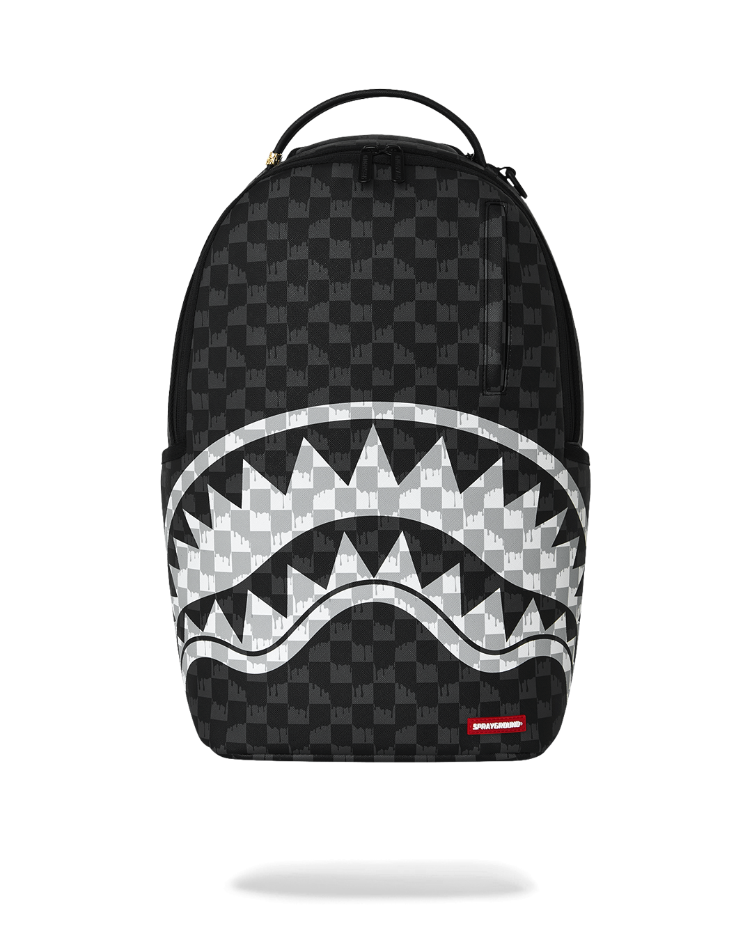 BLACK AND WHITE DRIP CHECK DLXSV BACKPACK