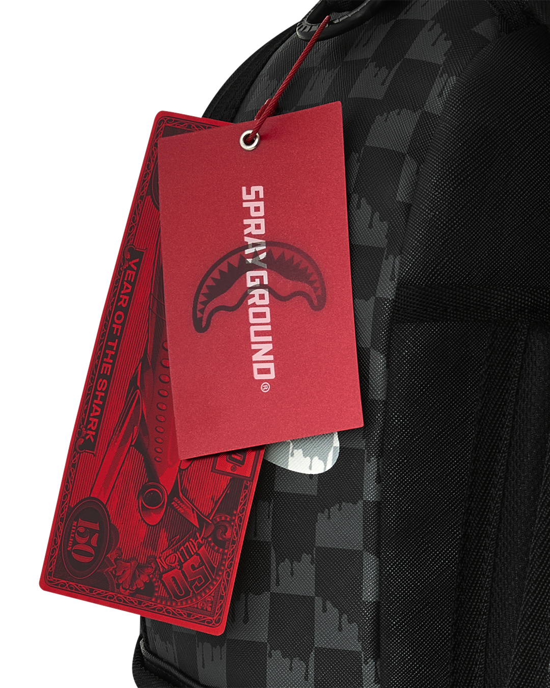 BLACK AND WHITE DRIP CHECK DLXSV BACKPACK