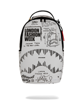 LONDON FASHION WEEK SKETCHED BLACK AND WHITE DLXSV BACKPACK