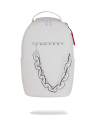 LONDON FASHION WEEK WHITE LEATHER CHAIN DLXSV BACKPACK