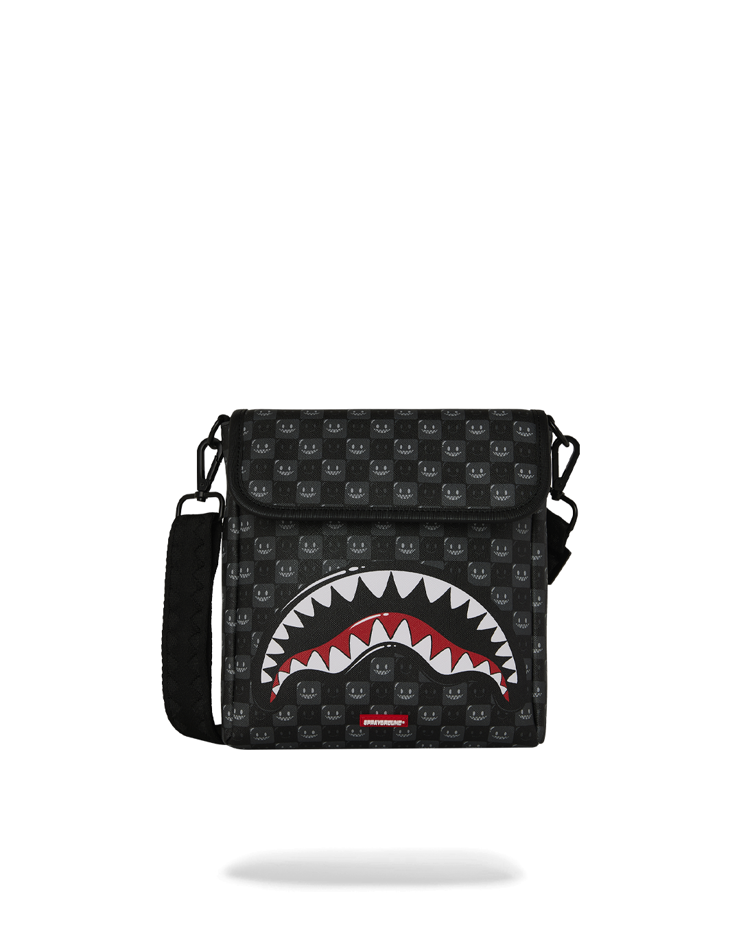 SHARKS IN PARIS WTF BUBBLY BLACK CHECK MESSENGER SLING