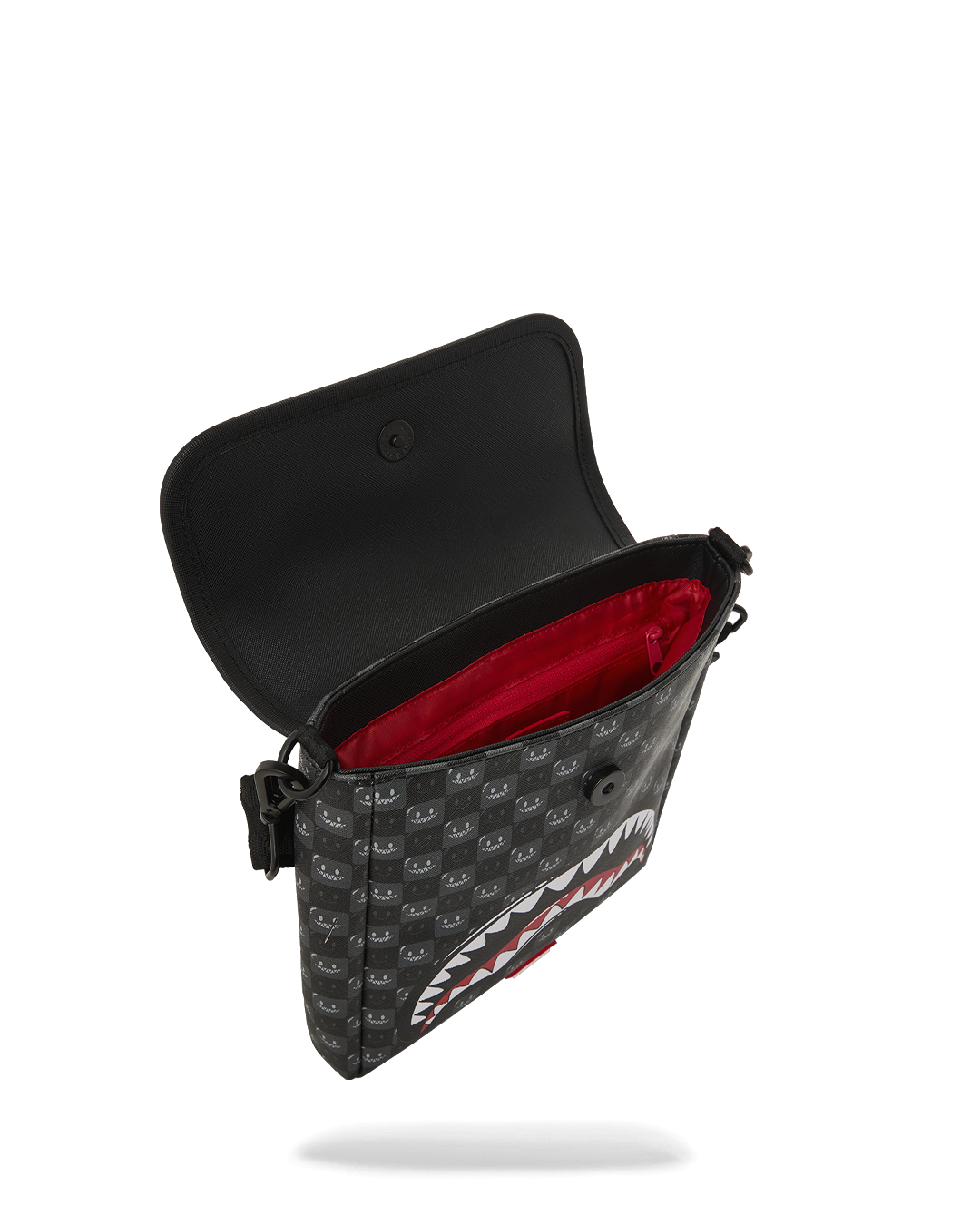 SHARKS IN PARIS WTF BUBBLY BLACK CHECK MESSENGER SLING