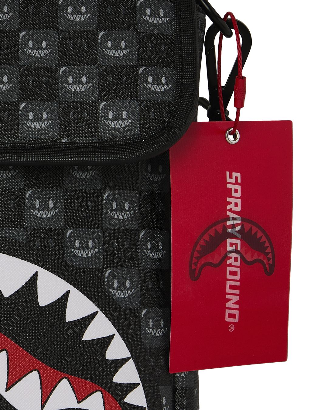 SHARKS IN PARIS WTF BUBBLY BLACK CHECK MESSENGER SLING