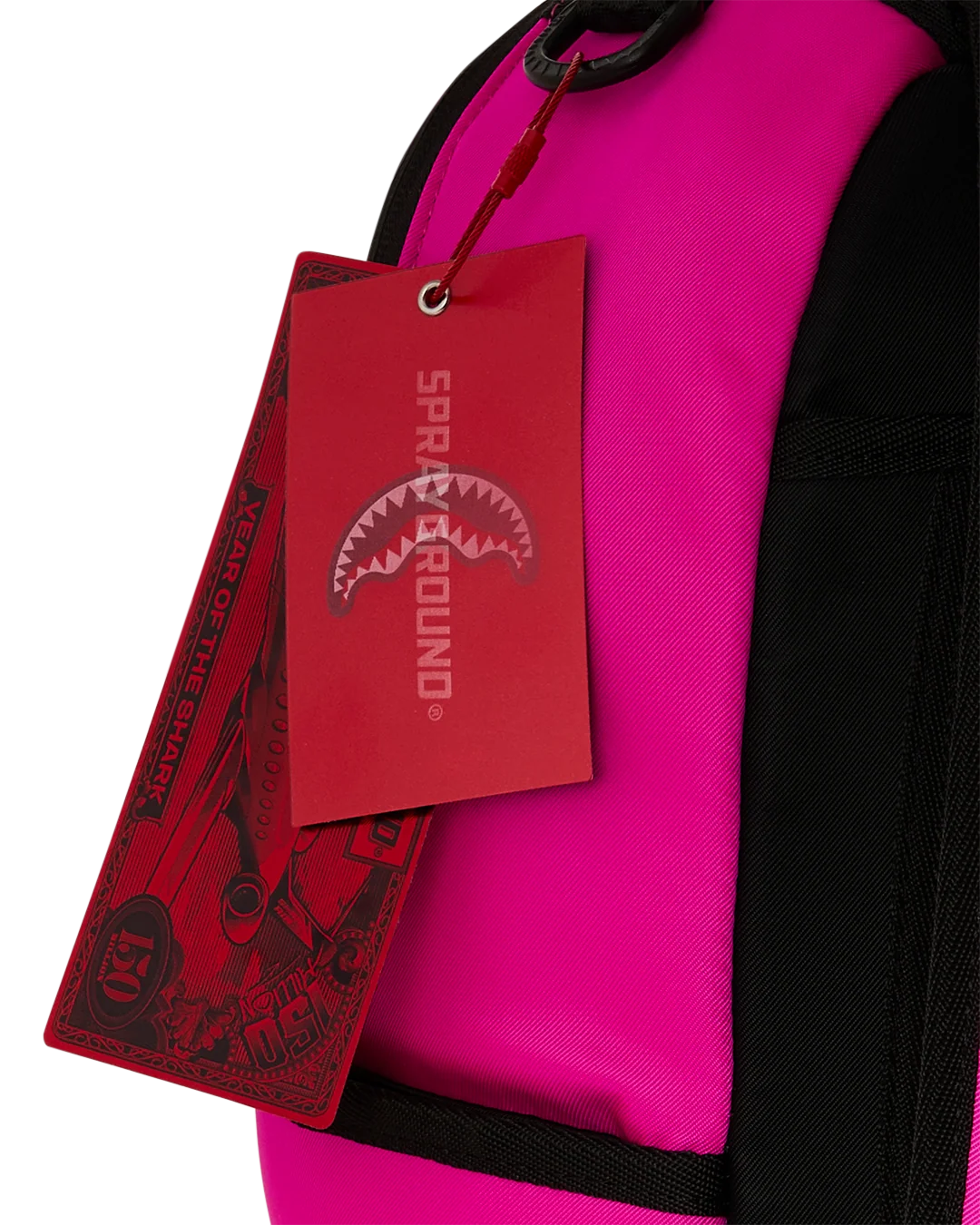 SHARK CENTRAL WHITE STENCIL SHARK PINK DLXSV BACKPACK