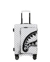 RED STENCIL SHARK CARRY-ON HARD LUGGAGE