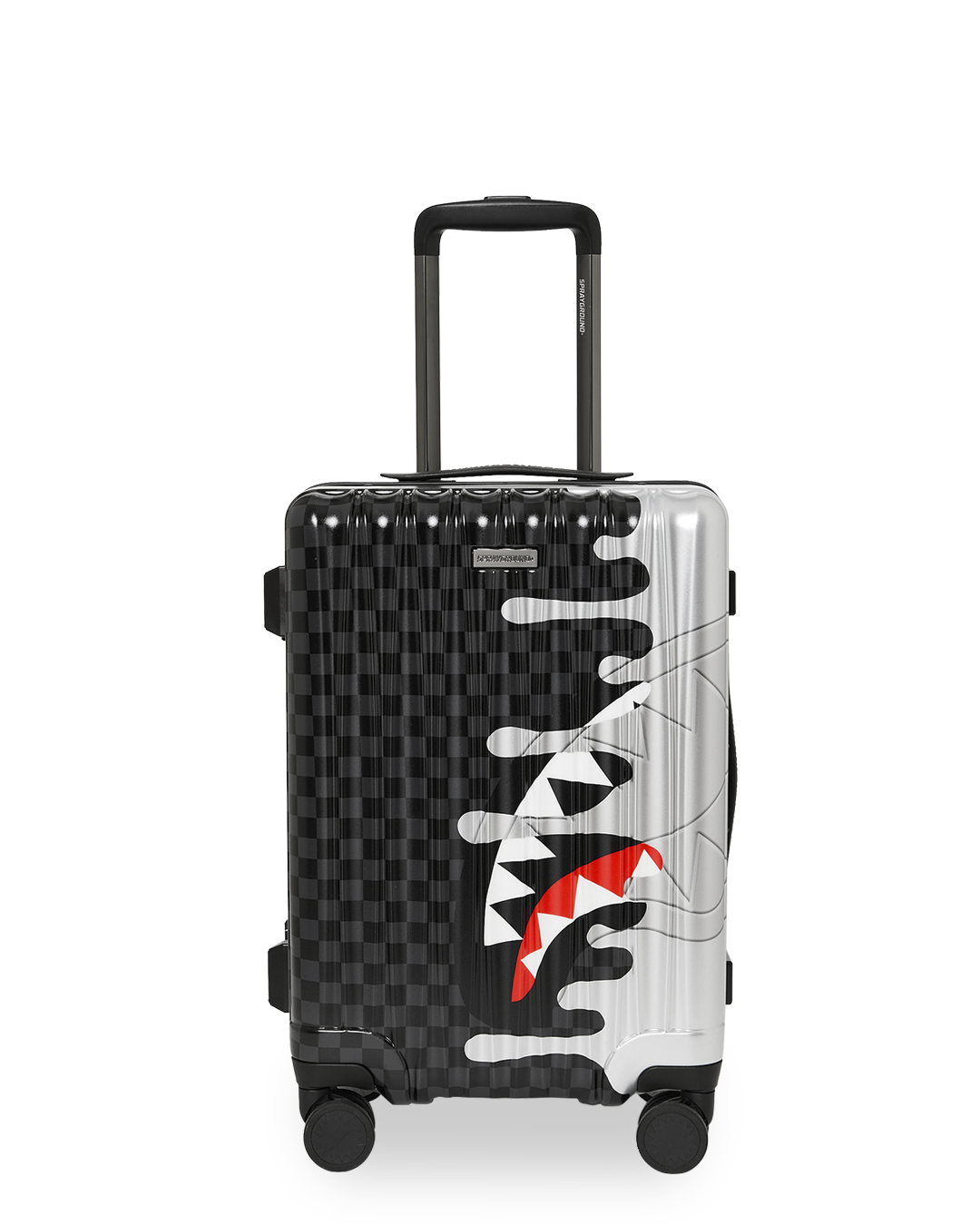 SILVER SIDE DRIP BLACK CHECK CARRY-ON HARD LUGGAGE