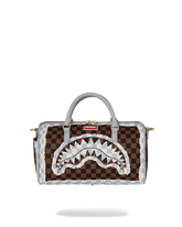 CREAM AND BROWN TEAR CHECK MINI DUFFLE