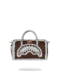 CREAM AND BROWN TEAR CHECK MINI DUFFLE