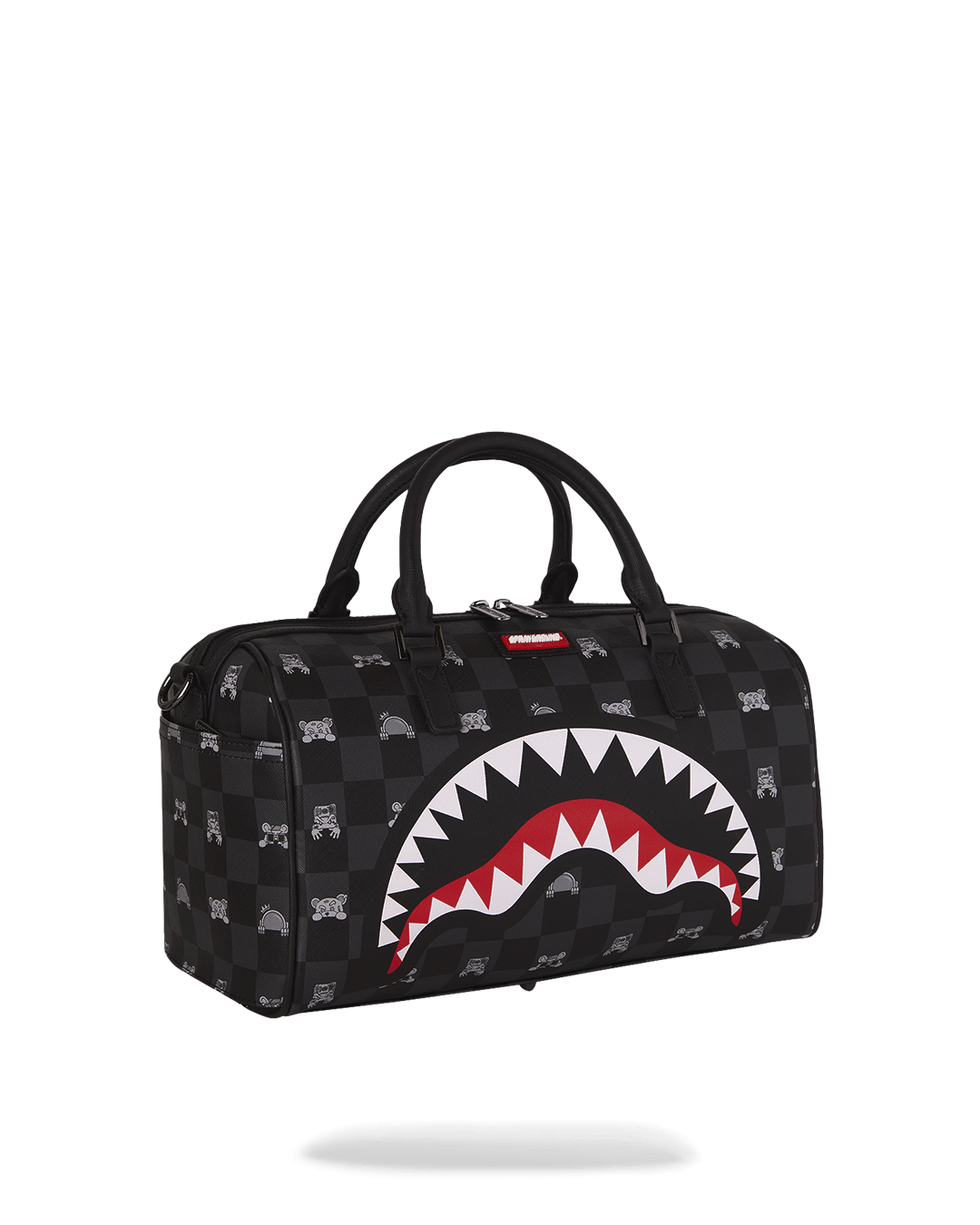GRAY PEEKING CHARACTER CHECK MINI DUFFLE