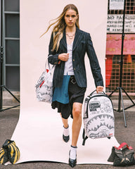 LONDON FASHION WEEK SKETCHED BLACK AND WHITE DLXSV BACKPACK