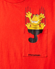 GARFIELD MONEY CLAWS TSHIRT BRIGHT RED