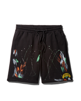 PAINT SPLAT KNIT SHORTS BLACK