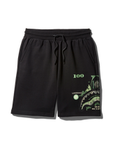 LONG SHORTS WITH MONEY PRINT BLACK