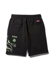 LONG SHORTS WITH MONEY PRINT BLACK