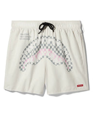 CREAM CHECK SWIM SHORT
