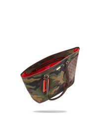 CAMO SHARK SHAPE CHECK TOTE