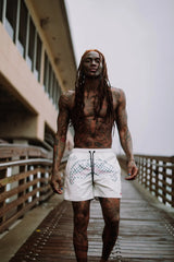 CREAM CHECK SWIM SHORT