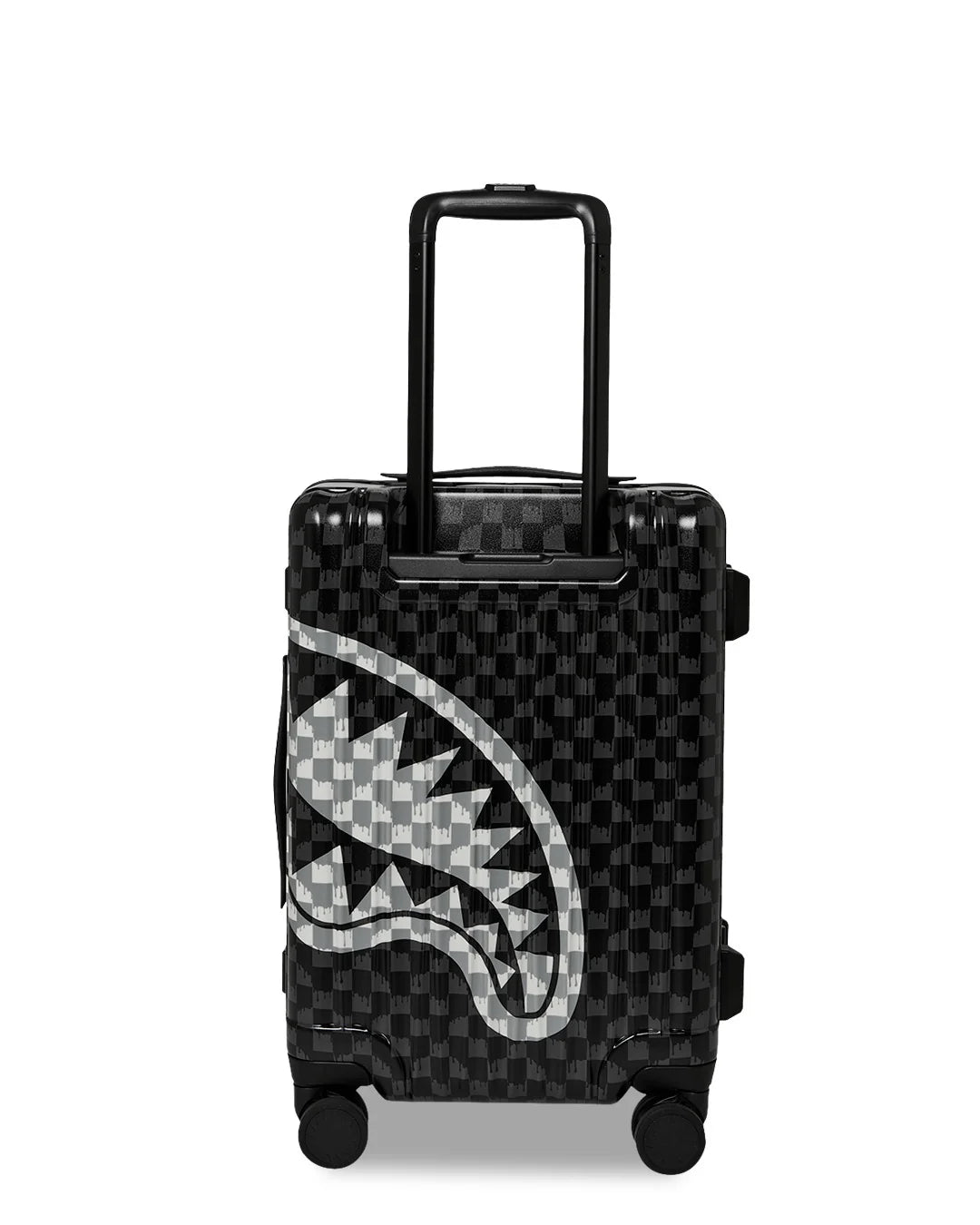 BLACK AND WHITE CHECK SHARK CARRY-ON LUGGAGE