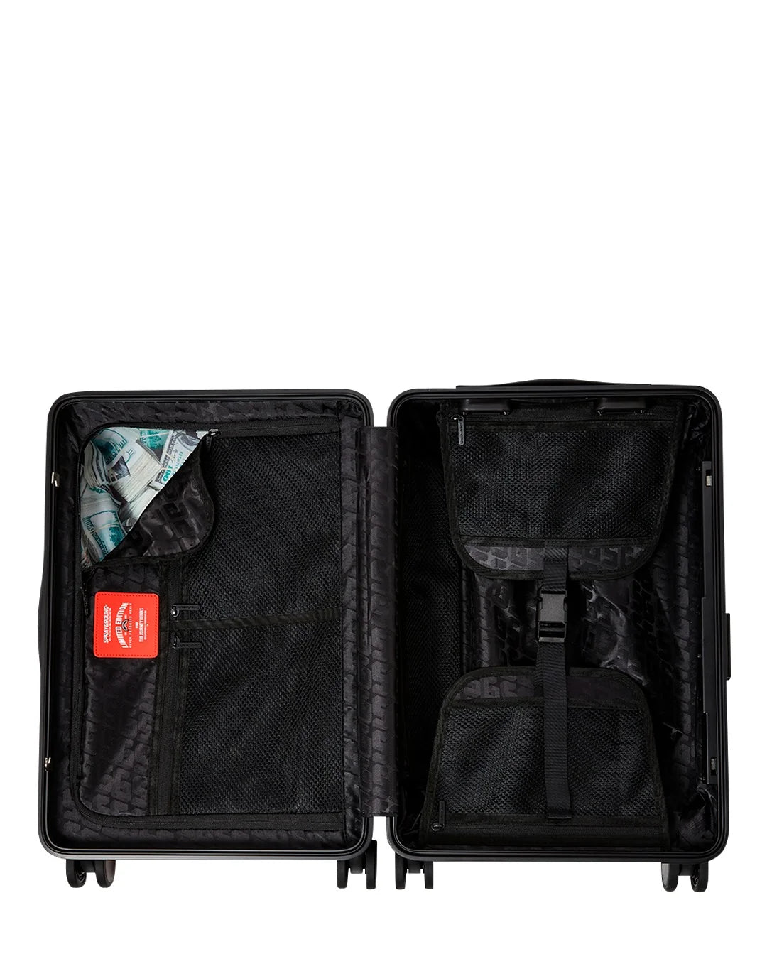 BLACK AND WHITE CHECK SHARK CARRY-ON LUGGAGE