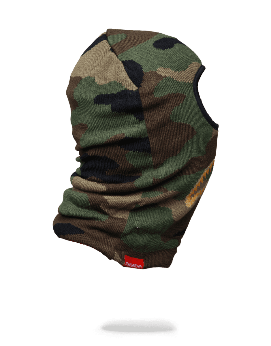 GOLD KNIT SHARK MOUTH SKI MASK