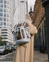 CREAM AND BROWN TEAR CHECK MONTE CARLO BACKPACK