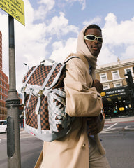 CREAM AND BROWN TEAR CHECK MONTE CARLO BACKPACK