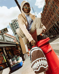 SIP BROWN AND CREAM TEAR DLXSV BACKPACK