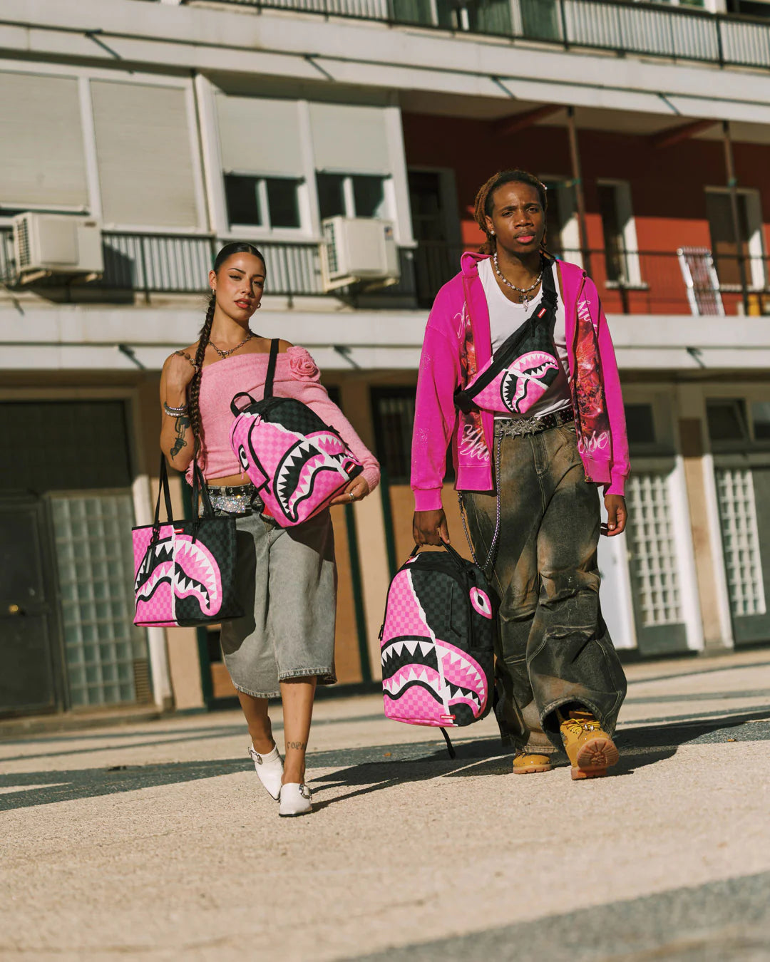 PINK AND BLACK TEAR SIP DLXSV BACKPACK