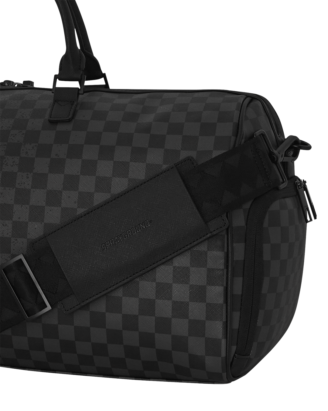 SPRAY SPRITZ GREY CHECK BLACK DUFFLE