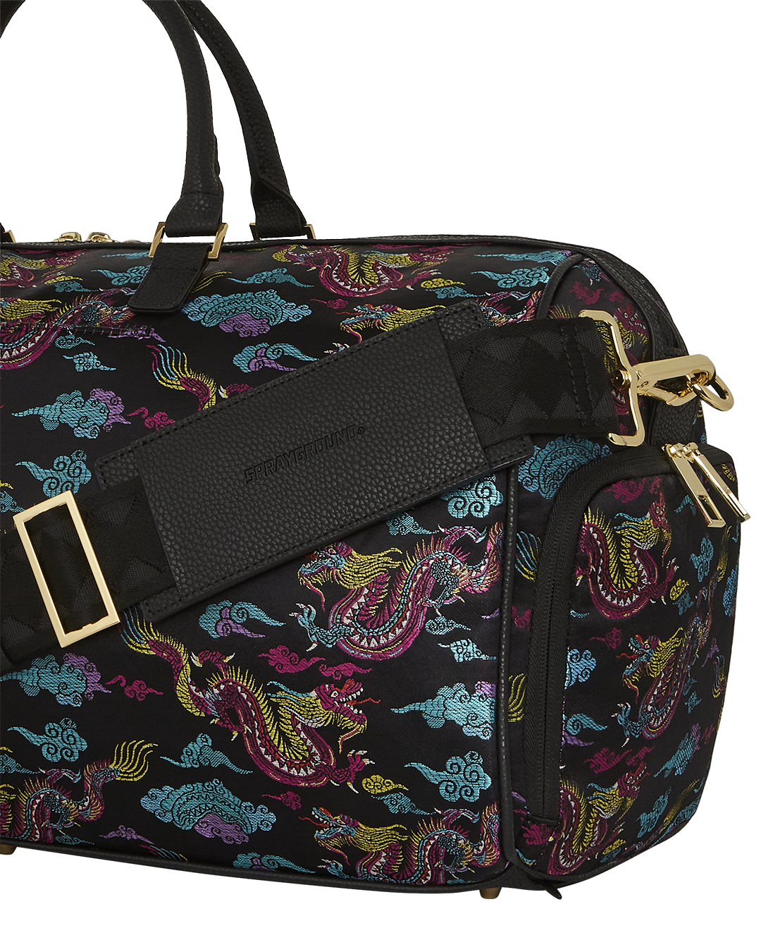 EMBROIDERED DRAGONS DUFFLE