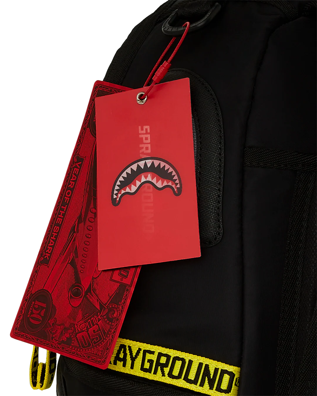 SHARK CENTRAL YELLOW TAPE DLX SATIN BACKPACK