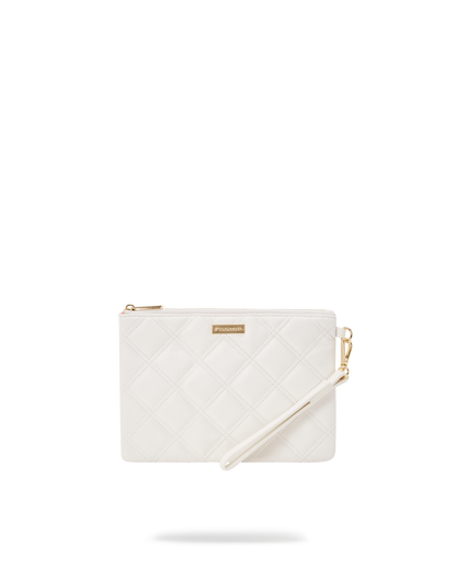 RIVIERA WHITE GOLD CROSS OVER CLUTCH