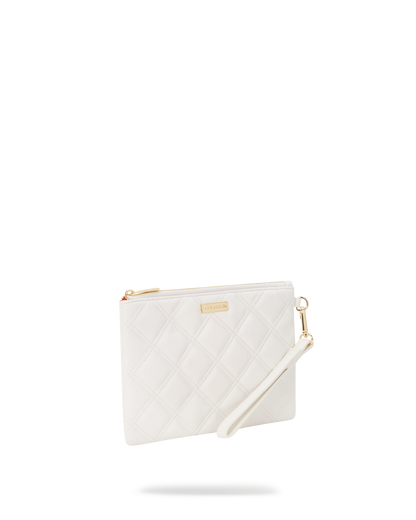 RIVIERA WHITE GOLD CROSS OVER CLUTCH
