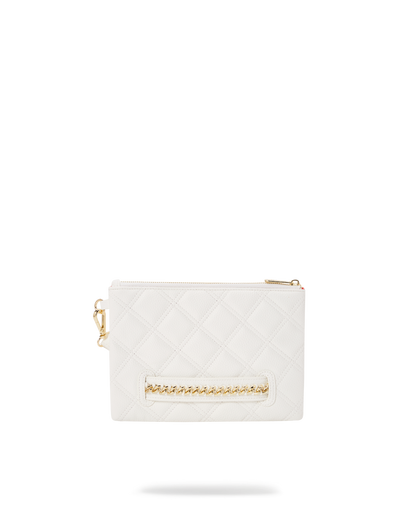 RIVIERA WHITE GOLD CROSS OVER CLUTCH