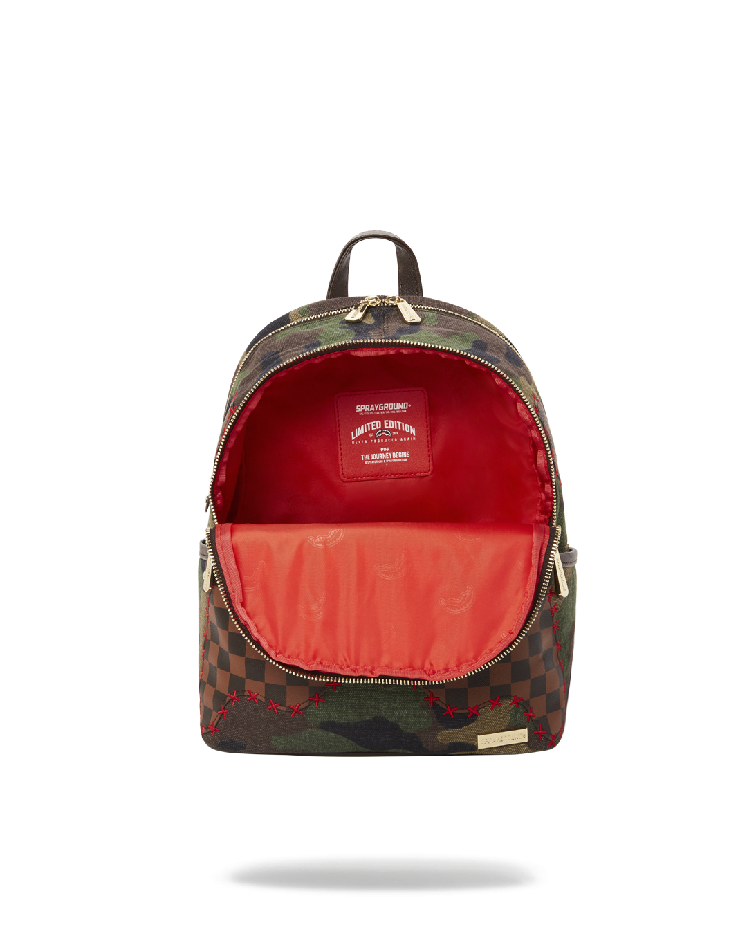 CAMO SHARK SHAPE CHECK SAVAGE BACKPACK