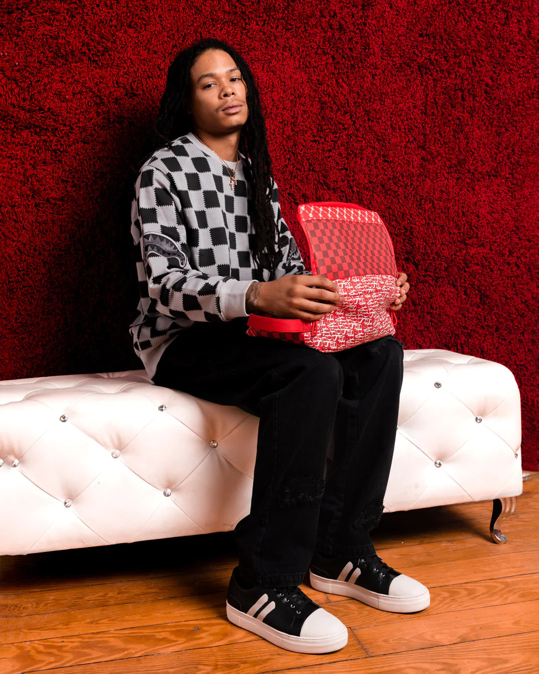 TRI SPLIT RED SNEAKER BAG