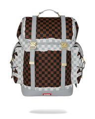 CREAM AND BROWN TEAR CHECK MONTE CARLO BACKPACK