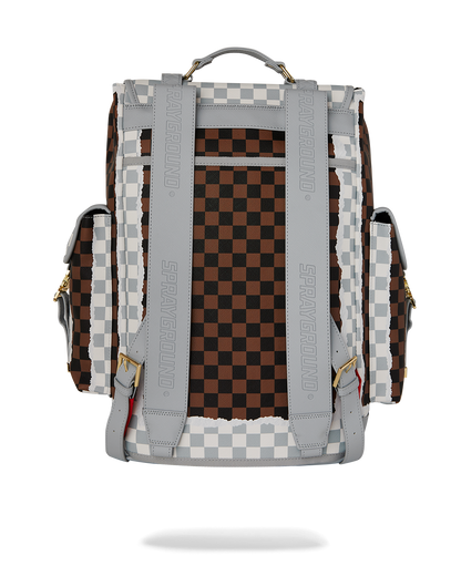 CREAM AND BROWN TEAR CHECK MONTE CARLO BACKPACK