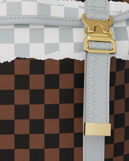 CREAM AND BROWN TEAR CHECK MONTE CARLO BACKPACK