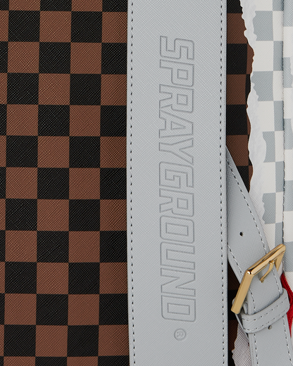 CREAM AND BROWN TEAR CHECK MONTE CARLO BACKPACK