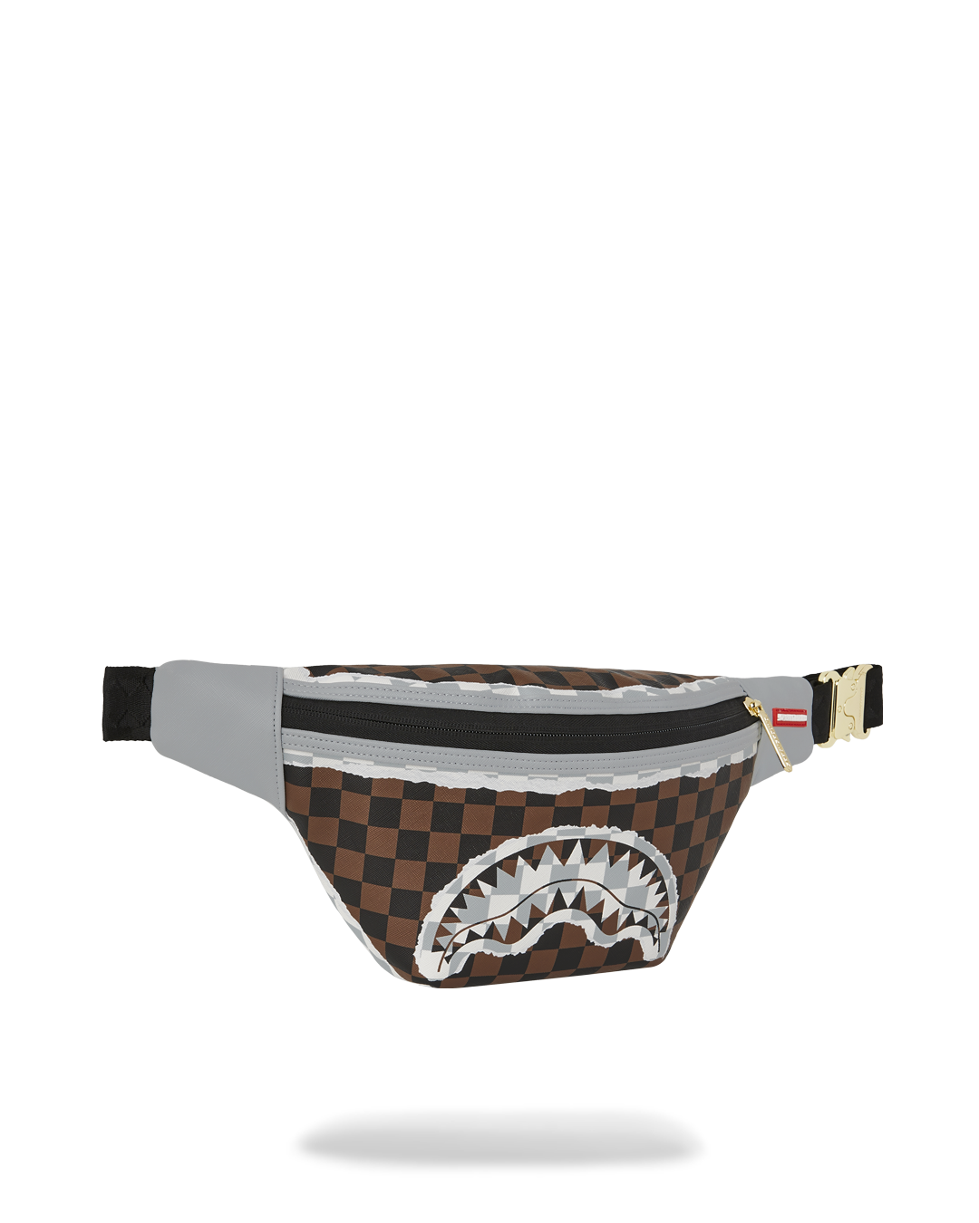 CREAM AND BROWN TEAR CHECK SAVVY CROSSBODY