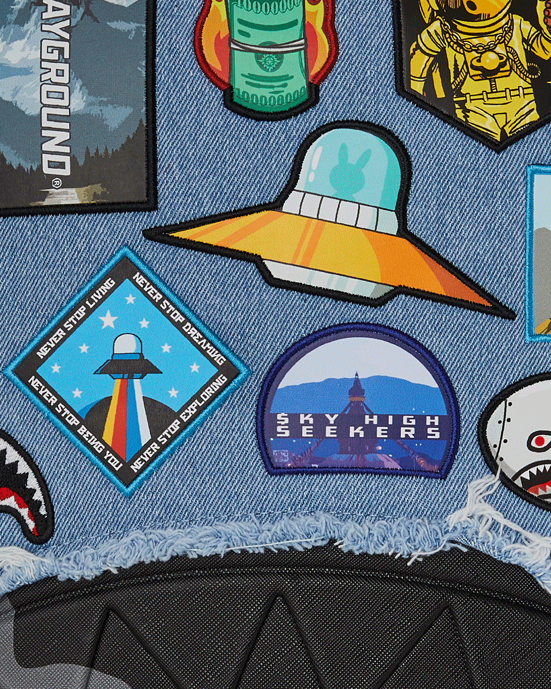 DENIM TEAR 3AM PATCHES DLXSV BACKPACK