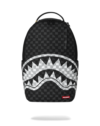 BLACK AND WHITE DRIP CHECK DLXSV BACKPACK